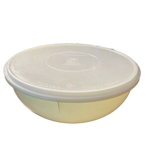 Vintage TUPPERWARE Fix-N-Mix Bowl #274 Pale Yellow Large Sheer Bowl Lid Sealed